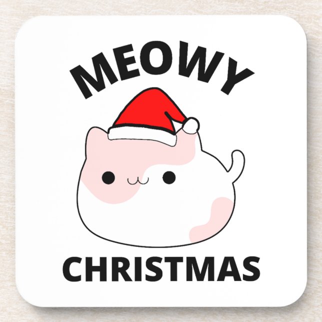 Meowy Christmas Getränkeuntersetzer (Vorderseite)