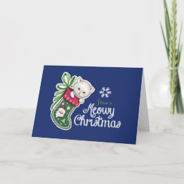 Meowy Christmas Happy Rentier Grußkarte Karte
