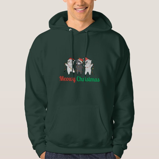 Meowy Christmas Hoodie (Vorderseite)