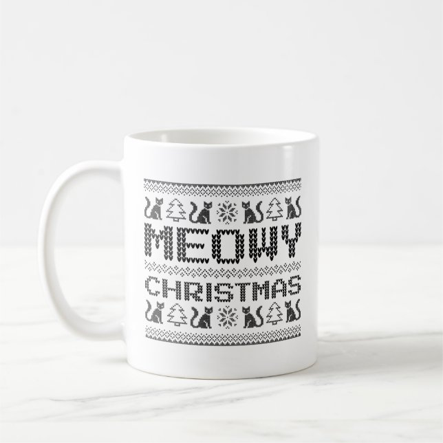 Meowy Christmas Kaffeetasse (Links)