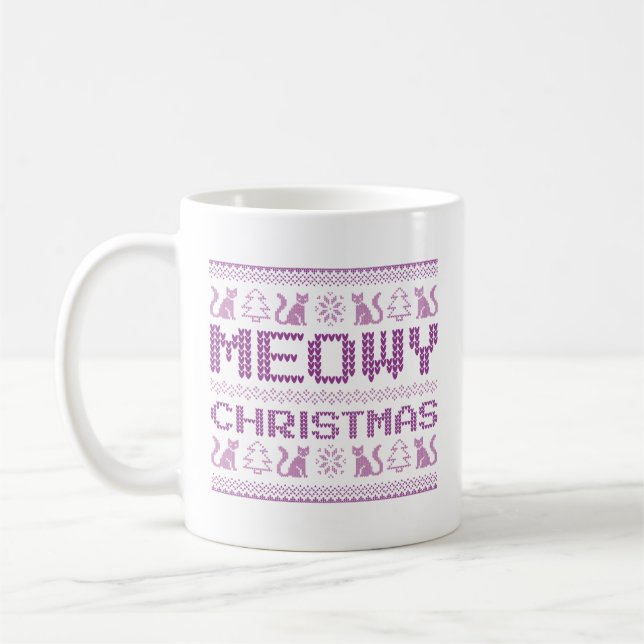 Meowy Christmas Kaffeetasse (Links)