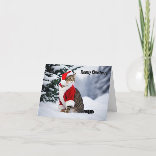 Meowy Christmas Karte (Vorderseite)