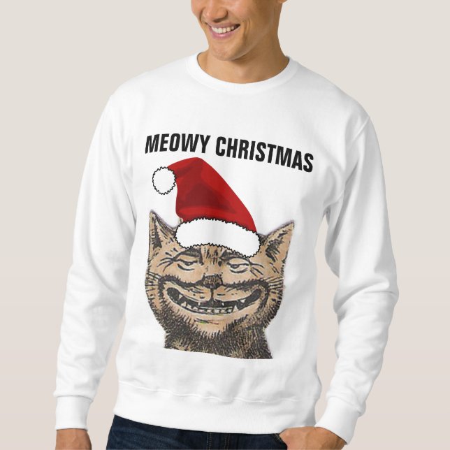 MEOWY CHRISTMAS Katzenpullover Sweatshirt (Vorderseite)