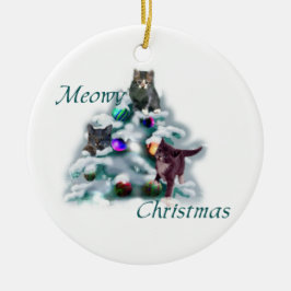 Meowy Christmas Keramik Ornament
