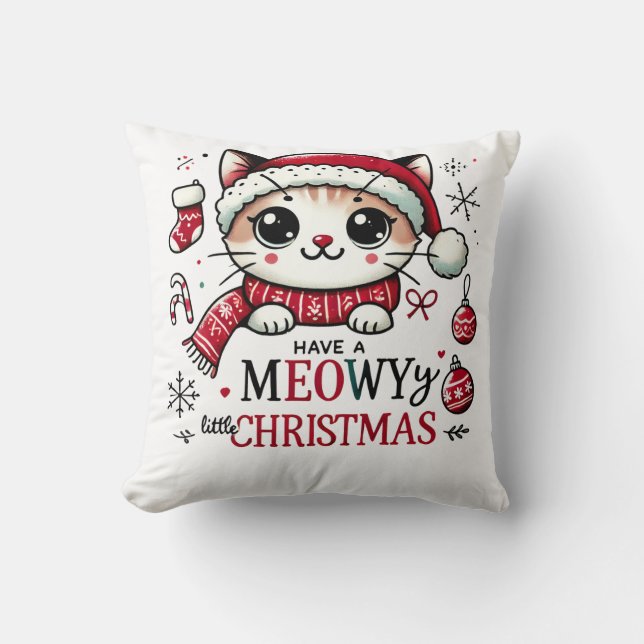 Meowy Christmas Kissen (Vorderseite)