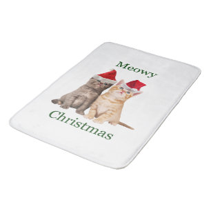 Meowy Christmas Kitten Bath Mat Badematte