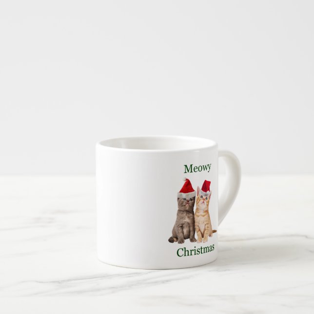 Meowy Christmas Kitten Espresso Tasse (Vorderseite Rechts)