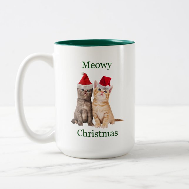 Meowy Christmas Kitten Tasse (Links)