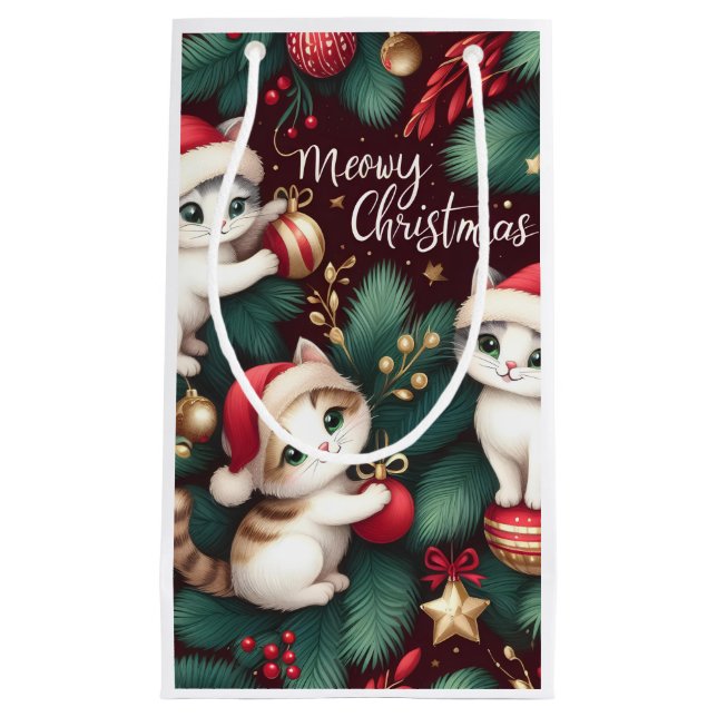 Meowy Christmas - Kleine Geschenktüte (Vorderseite)