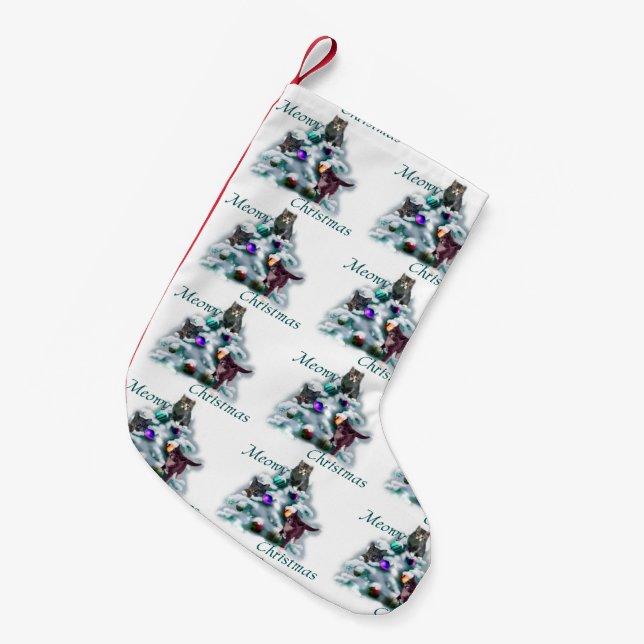 Meowy Christmas Kleiner Weihnachtsstrumpf (Vorderansicht (hängend))