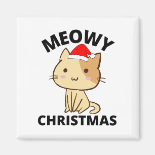Meowy Christmas Magnet