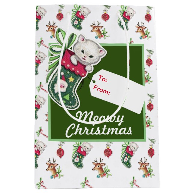 Meowy Christmas Mittlere Geschenktüte (Vorderseite)