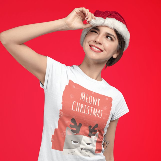 MEOWY CHRISTMAS NIEDLICH GIRLS LADIES CHRISTMAS T-Shirt (Von Creator hochgeladen)