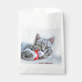 Meowy Christmas Niedlich Gray Tabby Cat Geschenktütchen