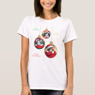 "Meowy Christmas Ornaments" T-Shirt