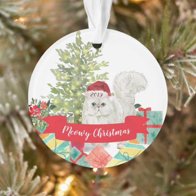 Meowy Christmas Persian Cat Ornament (Baum)