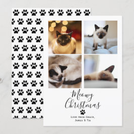 Meowy Christmas Pet Cat Weihnachtskarte Einladung