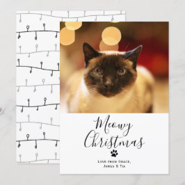 Meowy Christmas Pet Cat Weihnachtskarte Einladung