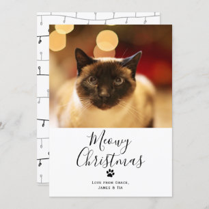 Meowy Christmas Pet Cat Weihnachtskarte Einladung
