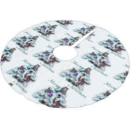 Meowy Christmas Polyester Weihnachtsbaumdecke