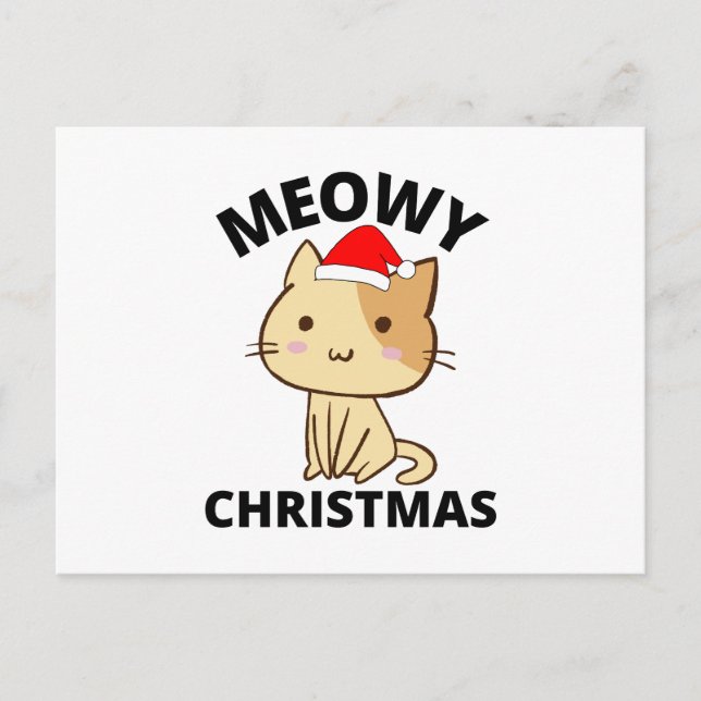 Meowy Christmas Postcard Postkarte (Vorderseite)