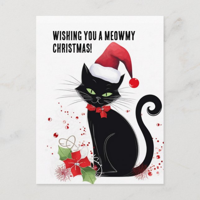 Meowy Christmas! Postkarte (Vorderseite)