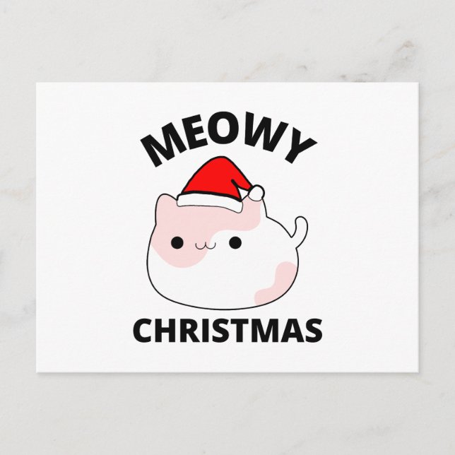 Meowy Christmas Postkarte (Vorderseite)