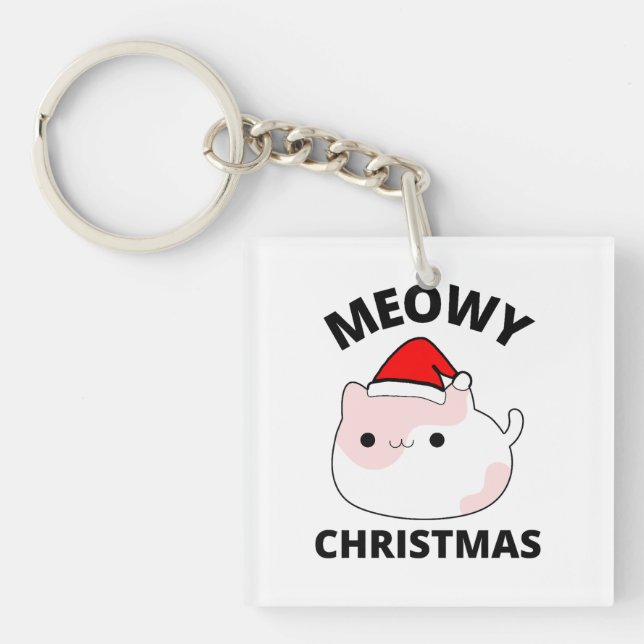 Meowy Christmas Schlüsselanhänger (Vorderseite)