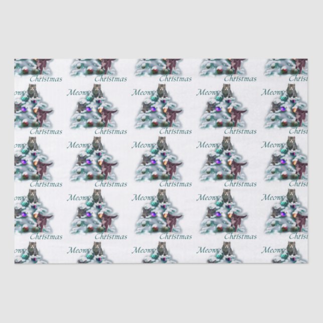 Meowy Christmas Seidenpapier (Vorderseite)