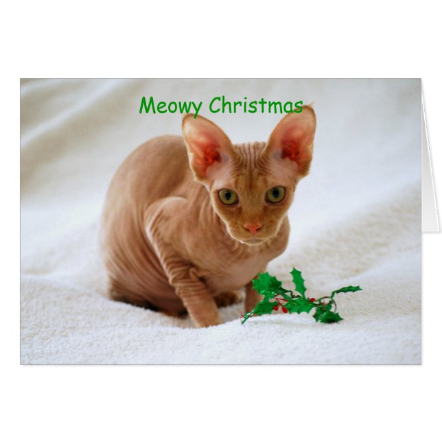 Meowy Christmas Sphinx Cat (Vorderseite (Horizontal))