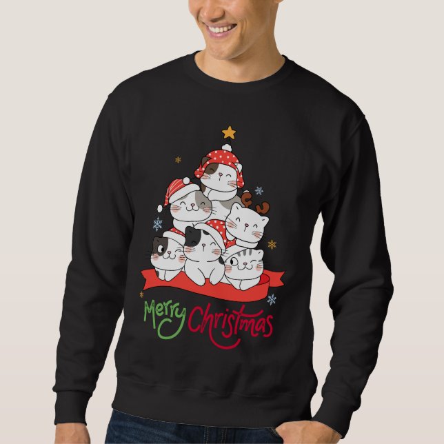 Meowy Christmas Sweatshirt (Vorderseite)
