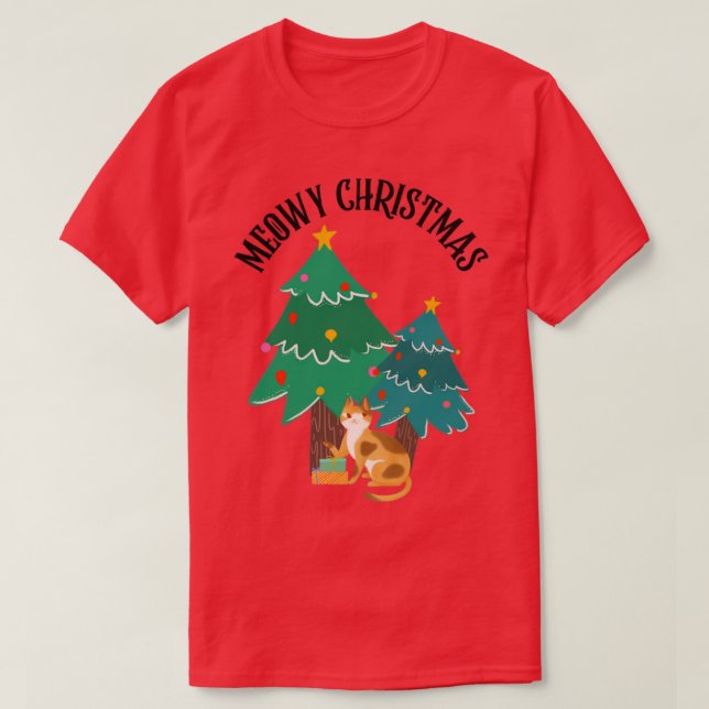 Meowy Christmas T-Shirt (Design vorne)