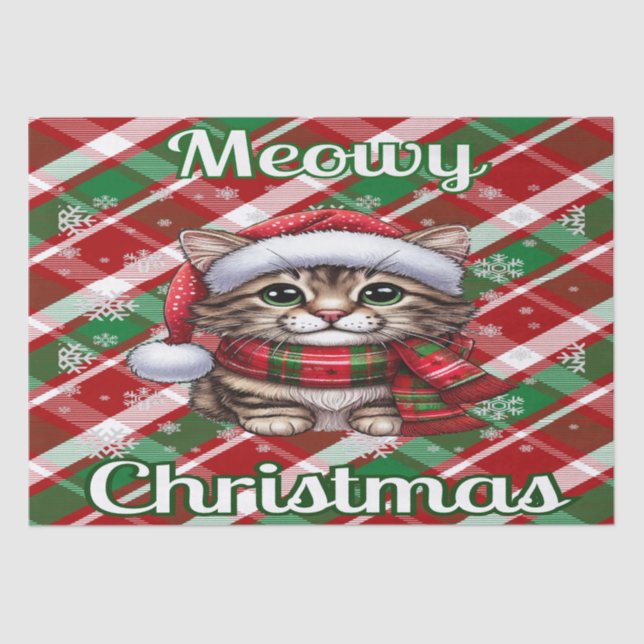 Meowy Christmas Tissue Paper Seidenpapier (Vorderseite)