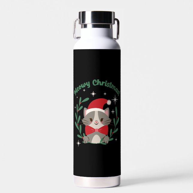 Meowy Christmas Trinkflasche (Vorne)