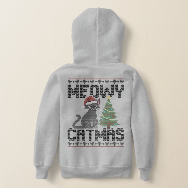 Meowy Christmas Ya Filthy Animal - Ugly Cat Hoodie (AblageHinten)