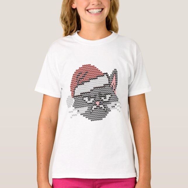 Meowy Christmas Ya Filthy Animal - Ugly Cat T-Shirt (Vorderseite)