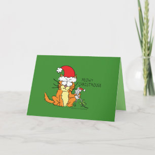 Meowy Christmouse Cat & Mouse Funny Christmas Card Karte