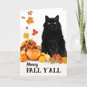 Meowy Fall Y alle Halloween Black Cat Karte