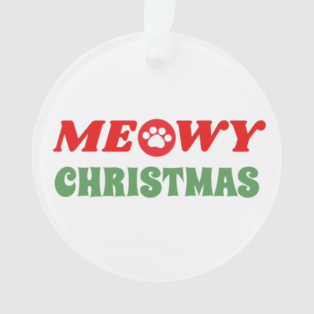 Meowy (froh) Weihnachten Ornament (Vorderseite)