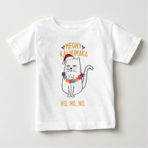 Meowy Kalikimaka - Funny Cat Christmas Baby T-shirt
