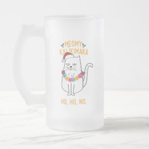 Meowy Kalikimaka - Funny Cat Christmas Mattglas Bierglas