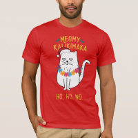 Meowy Kalikimaka Funny Cat Weihnachtsmannmütze Wei