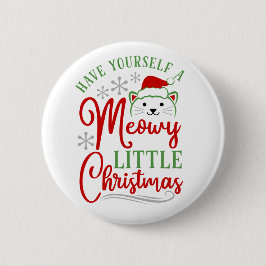 Meowy Little Christmas Button