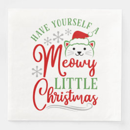 Meowy Little Christmas Serviette