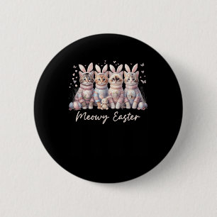 Meowy Oaster Happy Oster Bunny Cats Haustiere Frau Button