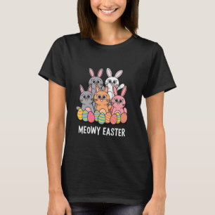 Meowy Osterhase Lustige Katzen Frühling Tier Haust T-Shirt