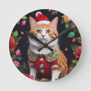 Meowy Runde Wanduhr