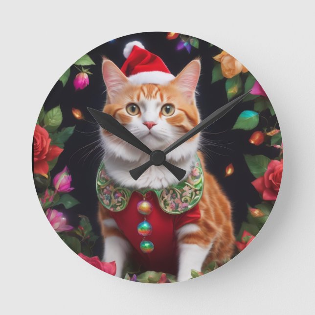 Meowy Runde Wanduhr (Vorderseite)
