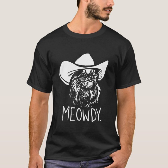 Meowy Texas Cat Meme T-Shirt (Vorderseite)