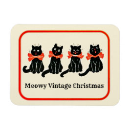 Meowy Vintage Weihnachten Niedlich Cats Magnet